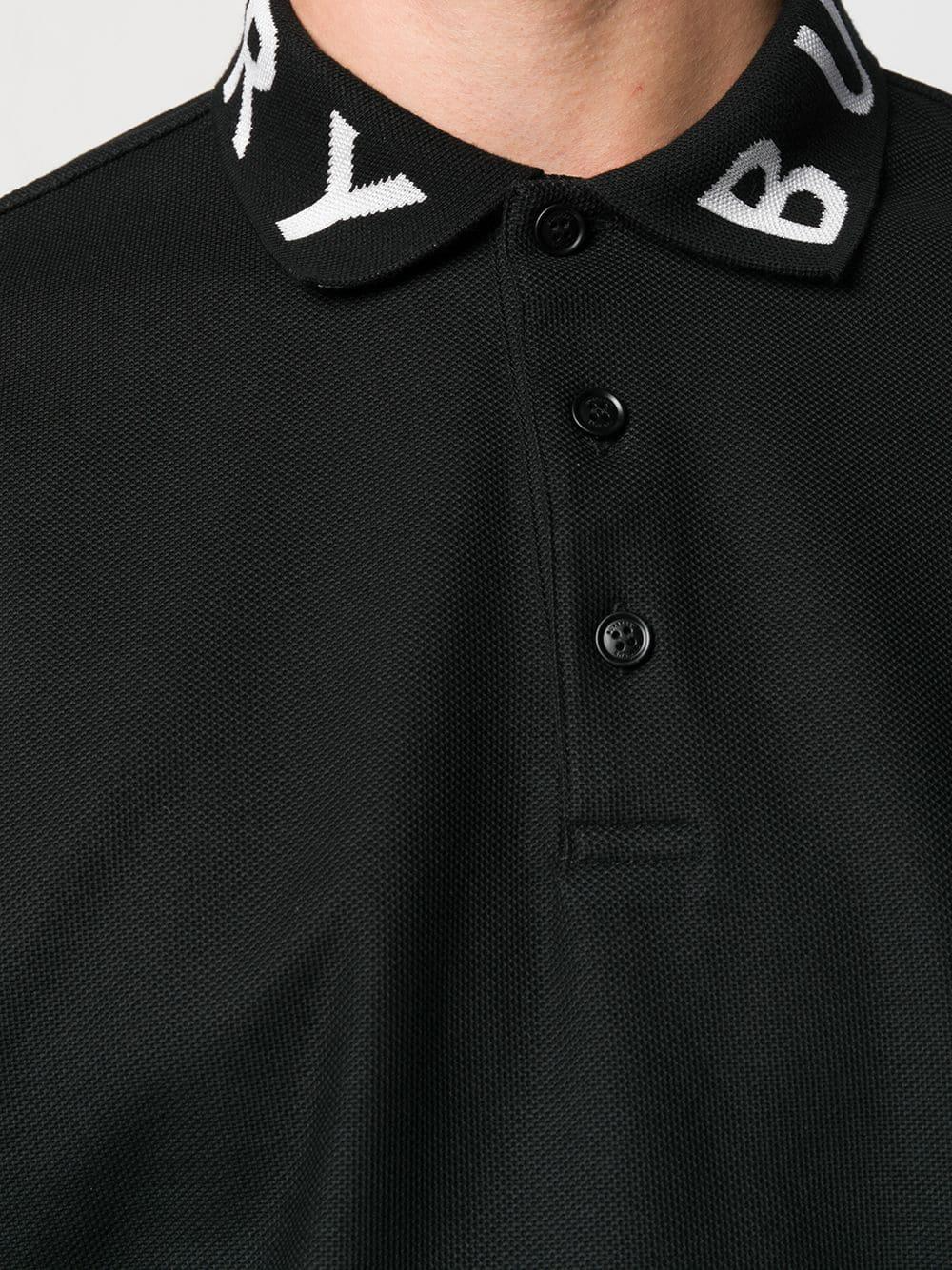 Burberry Collar Logo Polo Black