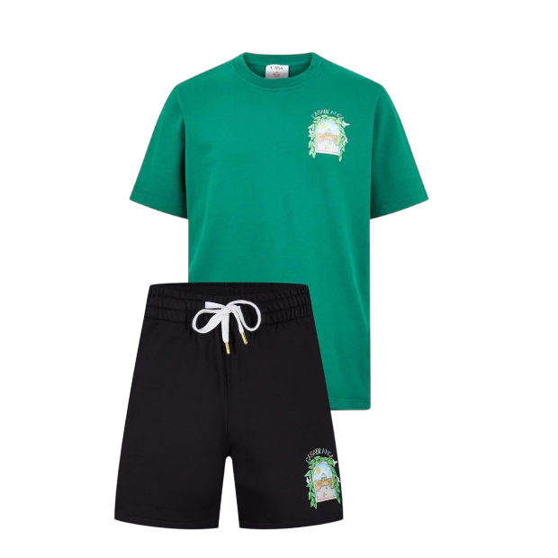 Casablanca L'Arche Shorts Set Black/Green