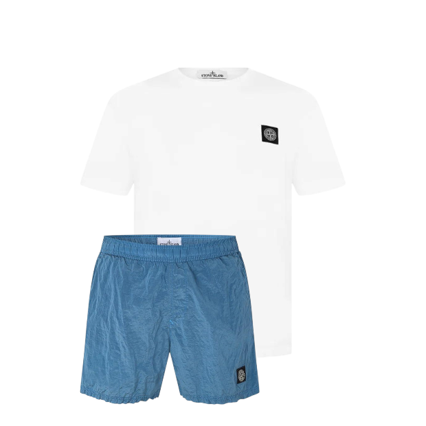 Stone Island Shorts Set Carta/White