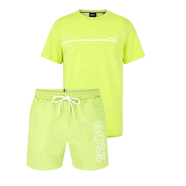 Hugo Boss Storm Shorts Set Pastel Lime