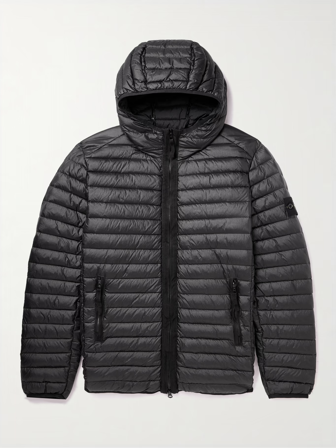 Stone Island Woven Down Jacket Black