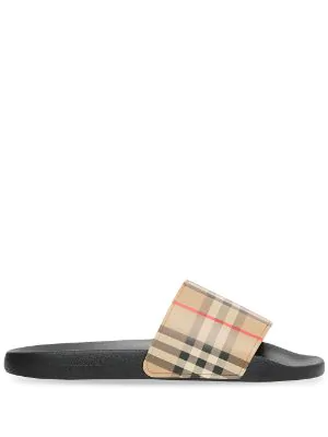 Burberry Check Sliders Woman's