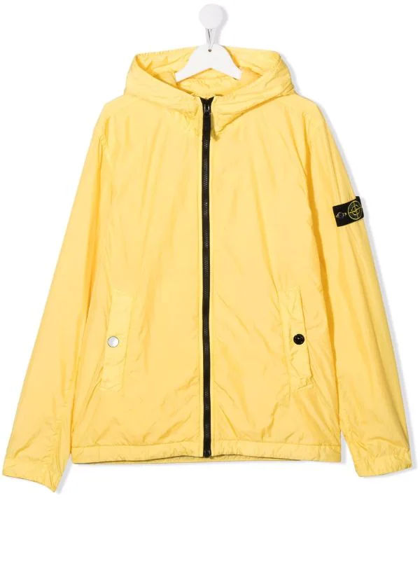 Kids Stone Island Windbreaker Jacket Lemon