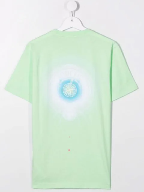 Stone Island Boys Logo Print T Shirt Green