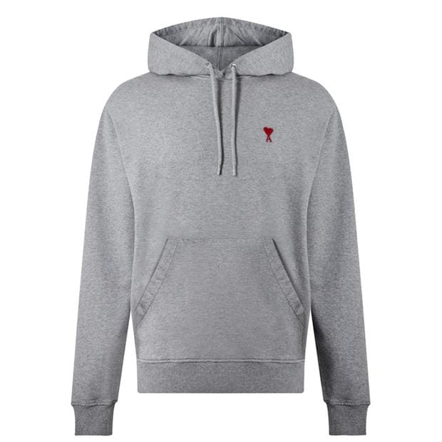 Ami Paris Logo Hoodie Grey