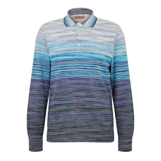 Missoni Mix Long sleeve Polo Shirt Blue