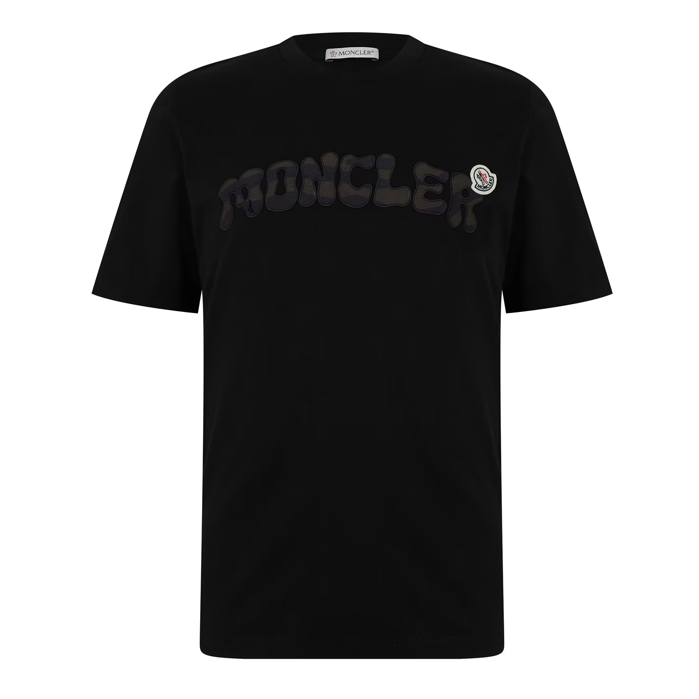 Moncler Camo Text T-Shirt Black
