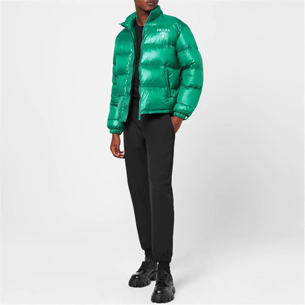 Prada Nylon Bomber Jacket Green