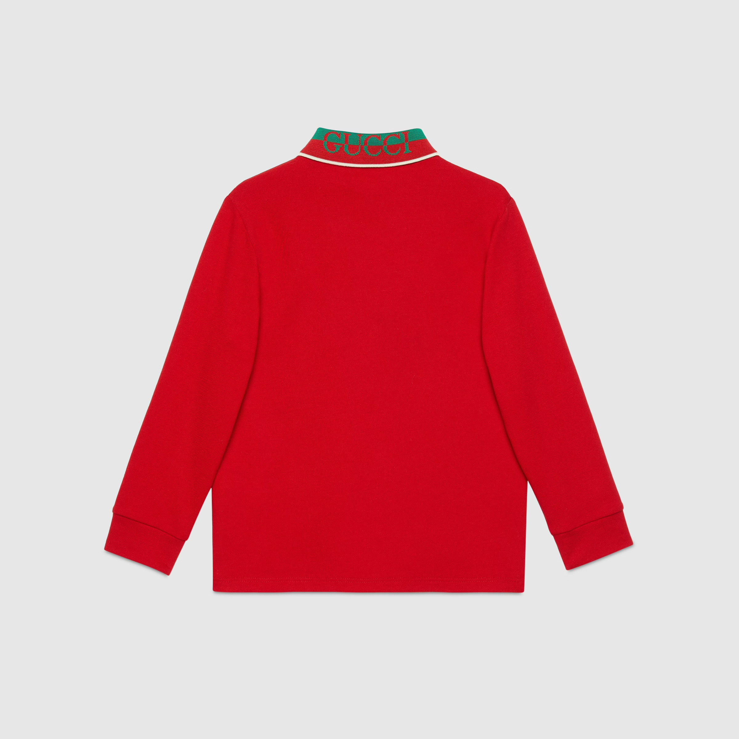 Gucci Kids Long Sleeve Polo Red