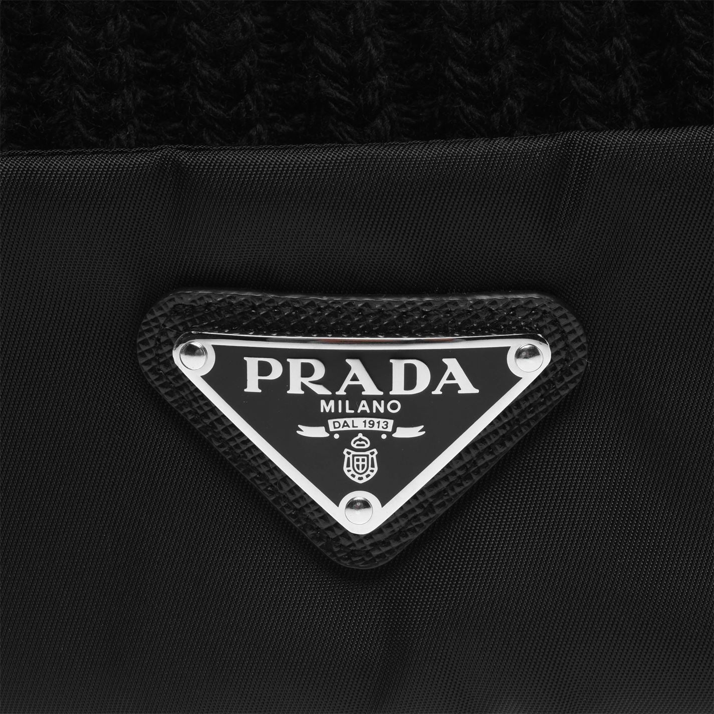 Prada Triangle Logo Beanie Hat