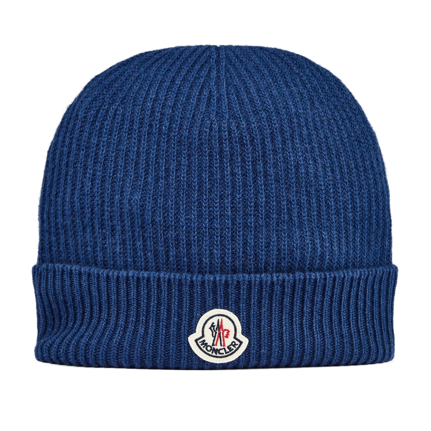 Moncler Classic Logo Wool Hat Blue