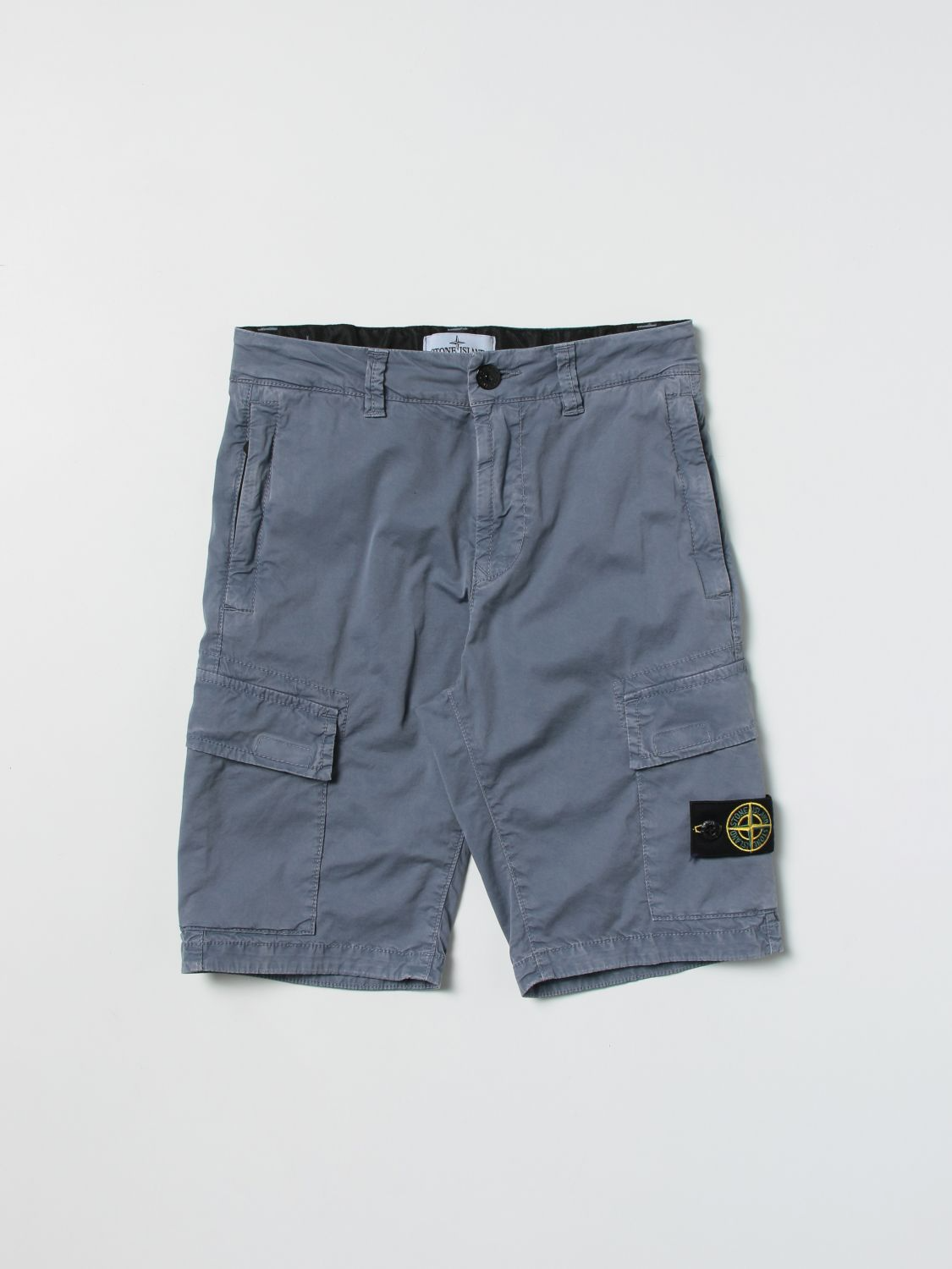 Kids Stone Island Cargo Shorts Mid Blue