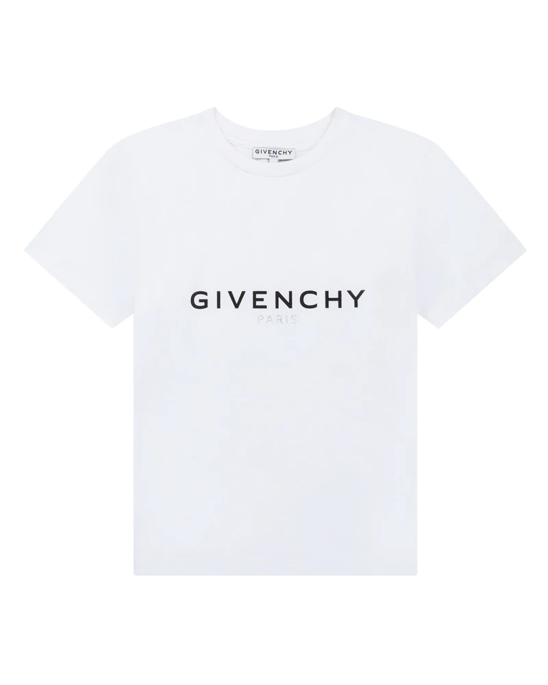 Kids Givenchy Paris Reverse Logo T-Shirt White