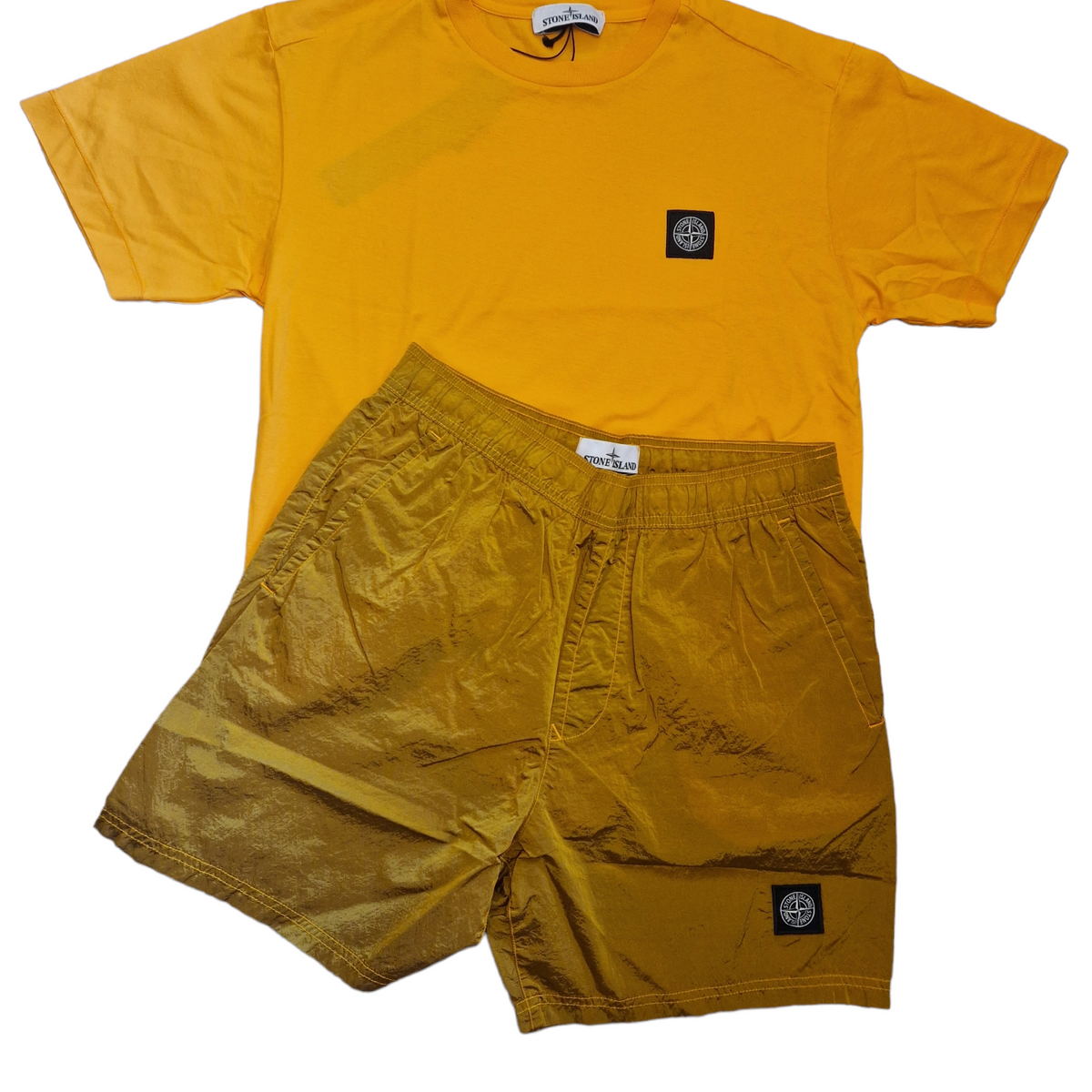 Orange stone island shorts clearance