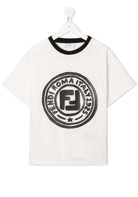 Fendi Kids Logo T Shirt White