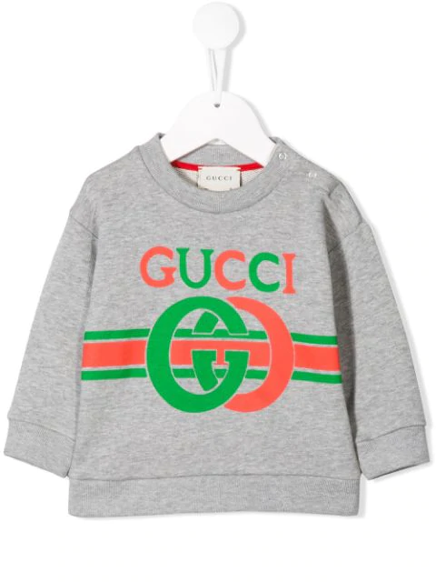 Gucci Kids GG Logo Jumper Grey