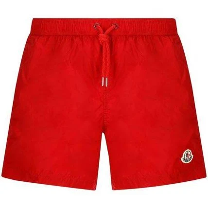 Moncler Logo Swim Shorts Red