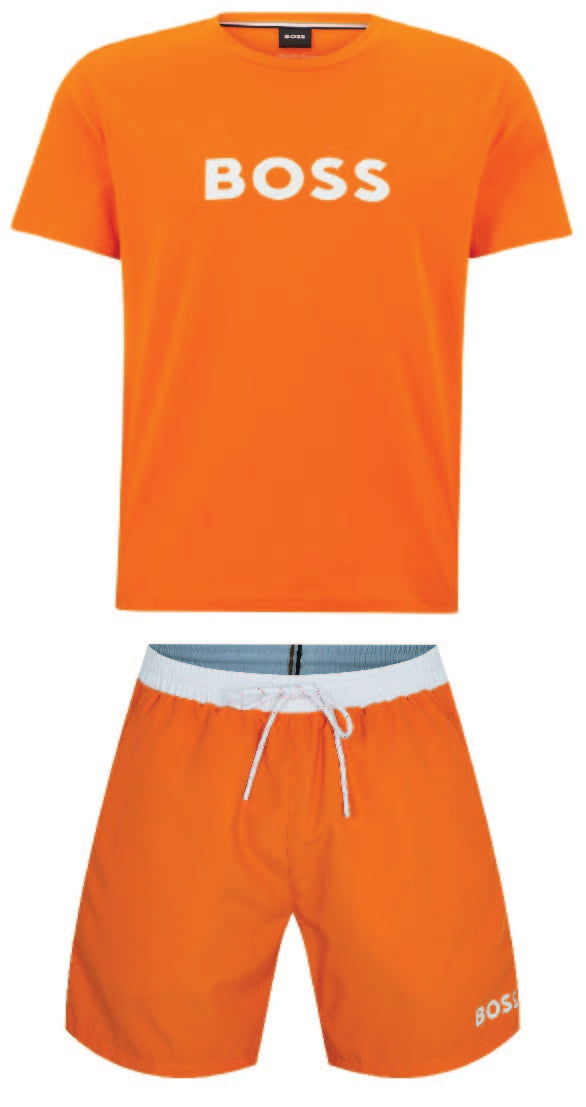 Hugo Boss Logo Shorts Bright Orange