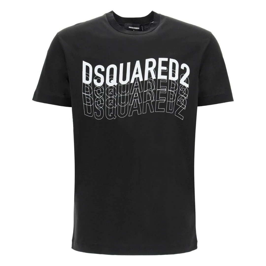 DSquared2 Wave Logo T-Shirt Black